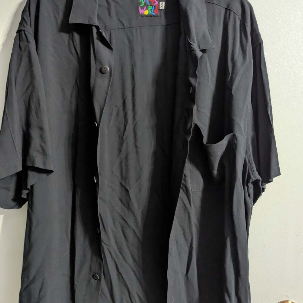 Vintage Jams World Shirt Men's Extra Large XL Gray Hawaiian Rayon Aloha 90s